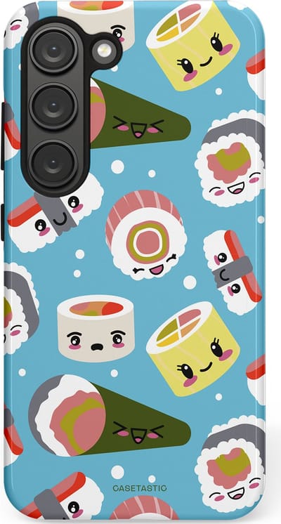 Casetastic Hoesje Geschikt voor Samsung S23 - Stijlvolle Beschermende Duo-layer Case - Sushi mania