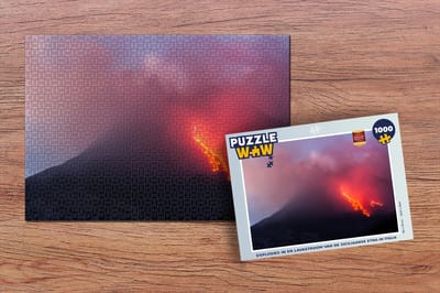 Puzzel Explosies in en lavastroom van de Siciliaanse Etna in Italië - Legpuzzel - Puzzel 1000 stukjes volwassenen