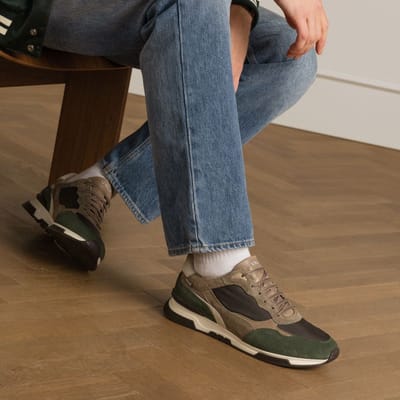 Van Lier - Heren - Groene suède sneakers - Maat 40