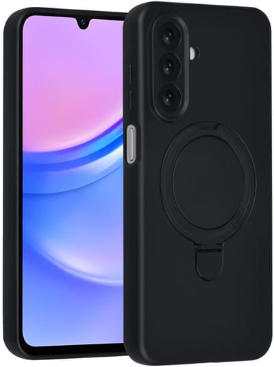 TUNIQ Back cover - Galaxy A17 - Zwart - Magsafe met Ring Stand - Slank ontwerp