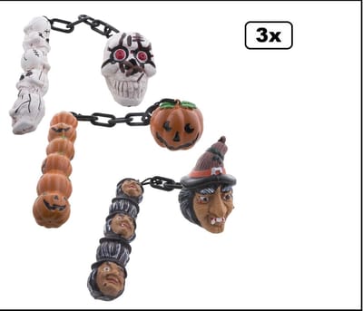 3x Halloween slag wapen - heks-skelet-pompoen - PVC - Halloween horror thema feest creepy fun