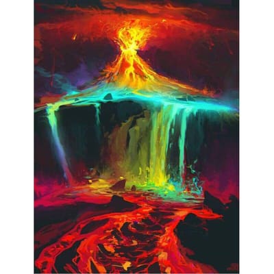 Diamond Schilderen Cross Stitch 5d Volledige Boor Handwerk Diy Rainbow Lava Diamond Art Wall Arts Decor 20X30CM blue