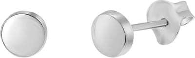 Lucardi Dames Oorbellen rhodiumplated rond 5mm - Oorbellen - Cadeau - Echt Zilver - Zilverkleurig