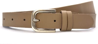 Dames riem Leer- ecru / beige - Riemmaat 85 - Totale lengte 100 cm