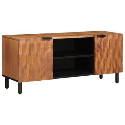 vidaXL - TV - Kast - met - plank - Acacia - Bruine - Afwerking - 105 - x - 33 - x - 46 - cm