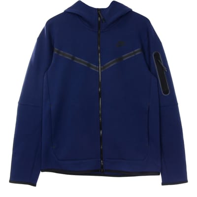 Lichtgewicht sweatshirt met capuchon en ritssluiting Sportswear Tech Fleece-hoodie voor heren, middernachtblauw/zwart