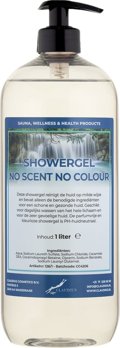 Douchegel No Scent, No Colour 1 liter - met gratis pomp - Showergel