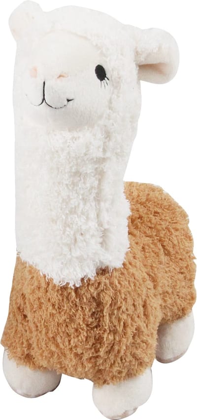 Pawise Alpaca - Hondenspeelgoed – Hondenknuffel met Pieper – Zachte Knuffel – Piepspeelgoed - Assorti - Bruin/wit