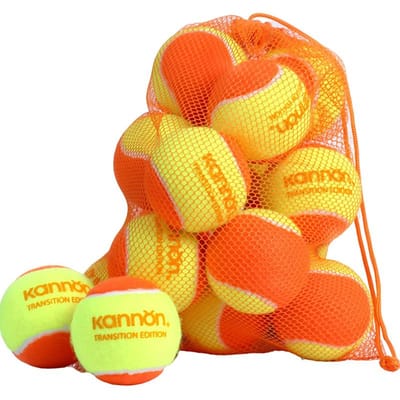 12 Balles de Tennis pour Enfants de 0 à 14 Ans avec Sac de Rangement en Filet Balle d'Entraînement Originale Orange Rouge Vert Balle de Tennis de Transition pour Enfants