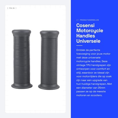 Dailygoods- Handgrepen Universeel - 2 Stuks - 25 mm/1 Inch - TPU - Geschikt voor Motorfietsen - Eenvoudig te Installeren - Motorhandgrepen