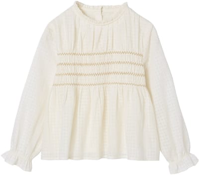 Vertbaudet Blouse voor meisjes met geborduurde smocks voor Kerstmis