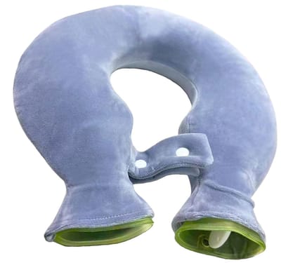 Nekwarmwaterkruik - Warmwaterkruik met deksel - 1800 ml warmwaterkruik - Warmtekompreszak - 34,5 * 34,5 cm - Warmwaterkruik voor naast het bed - Ontspant de geest en het lichaam - Geschikt voor het verlichten van spiervermoeidheid - Grijs