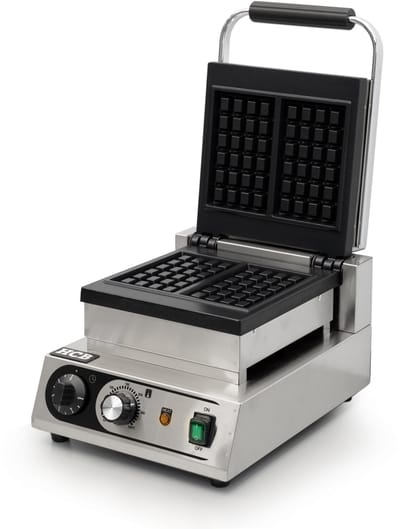 HCB® - Professioneel horeca Wafelijzer voor 2 Luikse wafels - Wafelmaker van RVS / INOX - 38x30x27 cm (DxBxH) - 10 kg - 8681