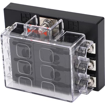 Steekzekeringkast ATC ATO Waterdicht Blok Paneelbord met Negatieve Bus voor Auto Camper Aanhangwagen Vrachtwagen Bestelwagen black