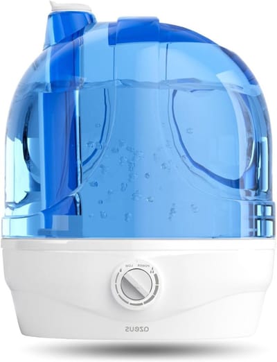 Luchtbevochtiger - Nevelmaker - Droge Lucht - Stille Ultrasone Werking - 28 Liter - Blauw