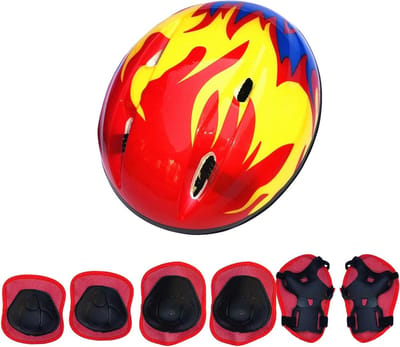 Kinderen Beschermset - Veiligheidsuitrusting Set - Buitensport Activiteiten - Maximale Bescherming - 7 Delig - Rood