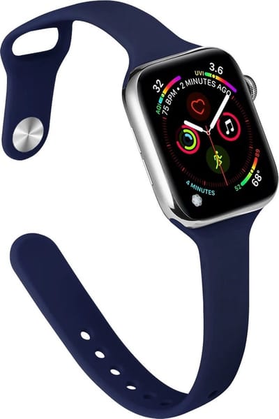 Stravo Slanke Siliconen bandje - Geschikt voor Apple Watch 42mm(Series 11/10) 41mm 40mm 38mm - Slanke en elegante siliconen horlogeband voor Apple Watch SE 1 2 3 / Series 11 10 9 8 7 6 5 4 3 2 1 - Apple Watch Bandje - Donkerblauw