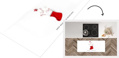 Keukenloper - Loper keuken - Kerstdecoratie - Rood - Wit - 120x50 cm - Keukenloper vinyl