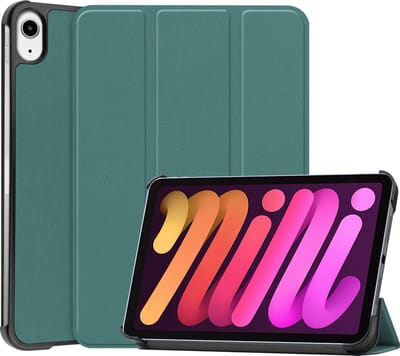 Hoesje - Geschikt voor Apple iPad Mini 6 (2021) - 8.3 inch - 6e Generatie - Dun & Stevig - Trifold Bookcase - Hard Cover - Hardcover Book Case - Tablet Hoes - Donkergroen
