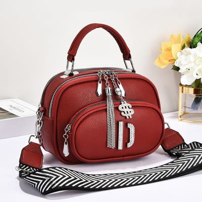 Nieuwe Eenvoudige Grote Capaciteit Forenzen Kleine Vierkante Tas Lychee Nerf Praktische Schoudertas Schuin Kruis Handtas Trend Dames Tas . brown