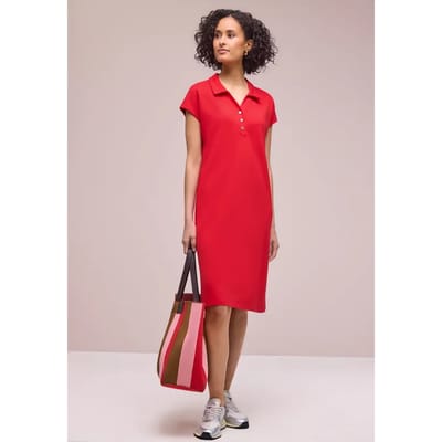 Knielange jurk in effen kleur