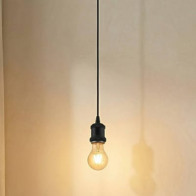 Lindby - hanglamp - 1licht - Aluminium, staal - H: 6.5 cm - E27 - zwart