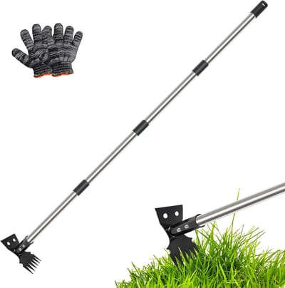 Omgoods - Lange Handgreep Onkruidtrekker, 2-in-1 Tuinhark en Tuinhak, 150cm