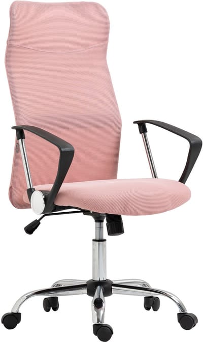 Homcom Bureaustoel-Mesh, Staal-63L x 65B x 109-119H cm-Roze