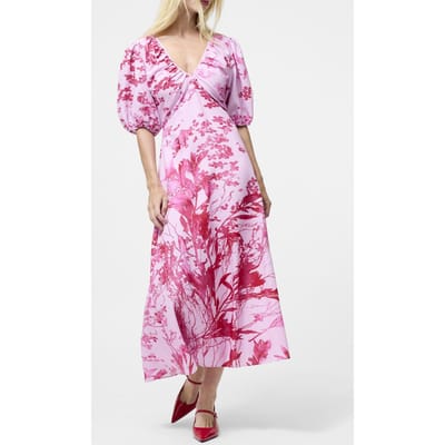 French Connection Isla Odette Twist Neck Tea Drs Violet Pink Multi Größe: 10 | Maxikleider Outlet | Damen | Rosa