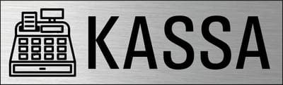 Kassa deurbordje met zelfklevende strip