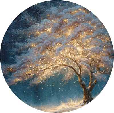 Badmat rond 70x70 cm - Antislip - Levensboom - Nacht - Donker - Blauw - Badmatten voor badkamer - Badkamermat - Douchemat - Ronde badkamer mat