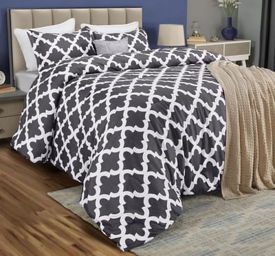 Famanu - Dekbedset met 2 kussenslopen, dons-alternatief, zacht en comfortabel – Grijs