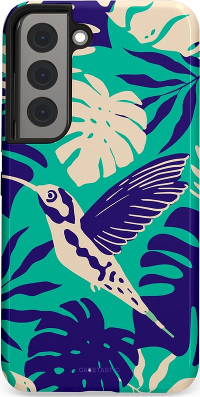 Casetastic Hoesje Geschikt voor Samsung S22 - Stijlvolle Beschermende Duo-layer Case - Paradijs Kolibrie