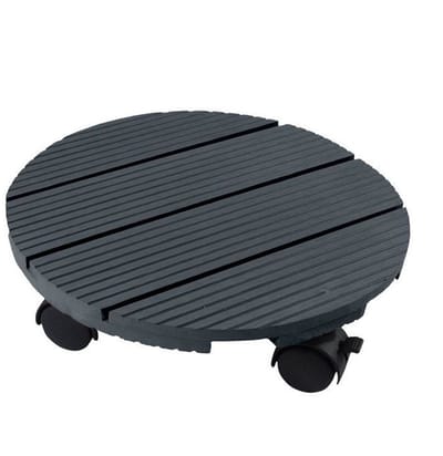 Nature - Planttrolley met wieltjes - Ø30cm - Antraciet - houtcomposiet