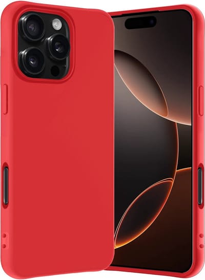 Hoes - Geschikt voor Apple iPhone 16 Pro - Sterk & Shockproof - Hoesje Cover - Siliconen Case - Rood