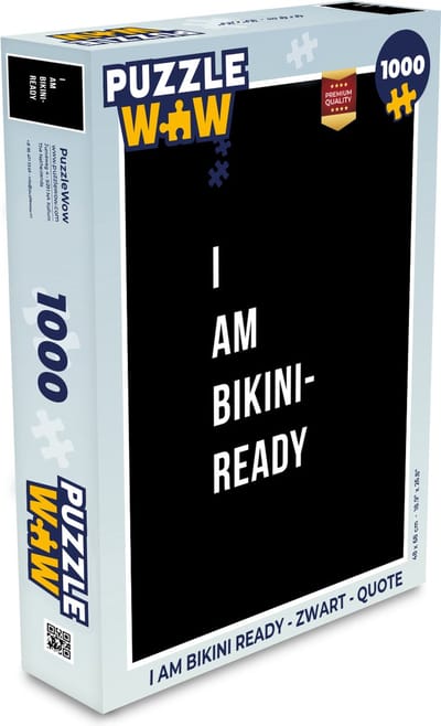 Puzzel I am bikini ready - Zwart - Quote - Legpuzzel - Puzzel 1000 stukjes volwassenen