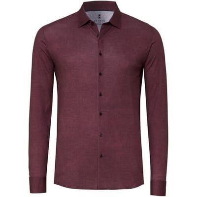Desoto Overhemd Casual Kent Solid Color Twill Bordeaux / male