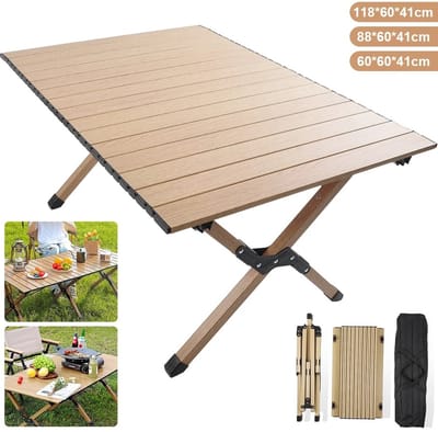 Campingtafel - Draagbare Tafel - Kamperen - Buiten - Klaptafel - Picknick - Met Draagtas - 118 x 60 x 41 cm