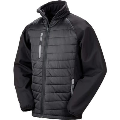 Black Compass gewatteerde softshelljas heren 'Result' Black/Grey - M