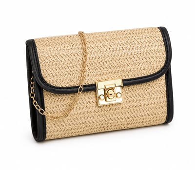 Boho Schoudertas - Zwart | Raffia Crossbody Tas | 18 x 15 x 4 cm | Fashion Favorite