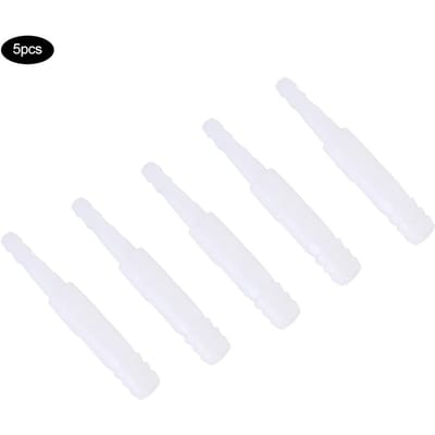 Lot de 5 raccords droits pour tubes d'eau en plastique pour aquarium (4 mm/8 mm) white
