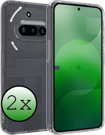 Hoesje 2 Stuks - Geschikt voor Nothing Phone (3a) - Sterk & Shockproof - Case Siliconen - Back Cover - Telefoon Hoes - Transparant