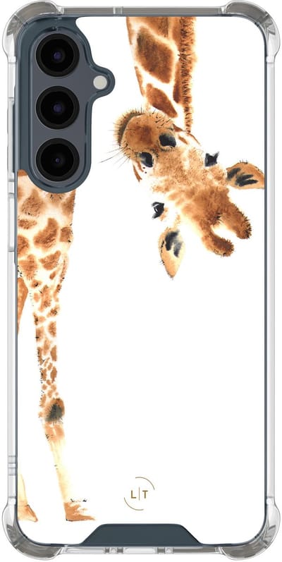 Shockproof hoesje - Geschikt voor Samsung Galaxy A16 - Giraffe - Extra sterke case - TPU/polycarbonaat - Giraffe - Bruin, Transparant