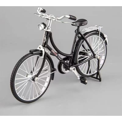1:10 Retro Roze Fiets Diecast Decoratie Speelgoed Fiets Simulatie Collectie Cadeaus Speelgoed zwart