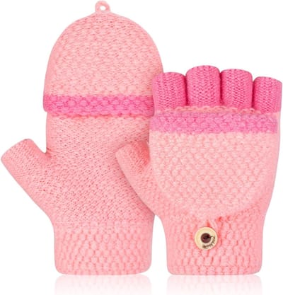 Vingerloze Kinderhandschoenen voor de Winter, Warm Gebreid, Geschikt voor Jongens en Meisjes van 5-12 Jaar, Verkrijgbaar in 2 Maten