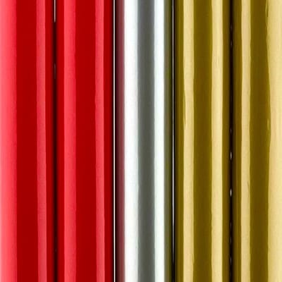 Assortiment cadeaupapier kadopapier inpakpapier - zilver,goud en rood - 70 cm x 2 meter - 5 rollen