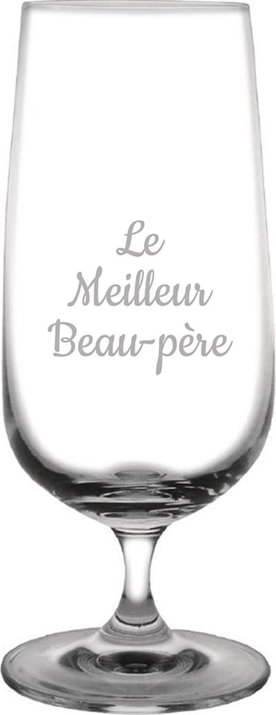 Bierglas op voet gegraveerd - 41cl - Le Meilleur Beau-père