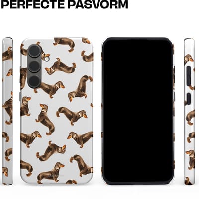 Casetastic Hoesje Geschikt voor Samsung S24 Plus - Stijlvolle Beschermende Duo-layer Case - Teckel Twister