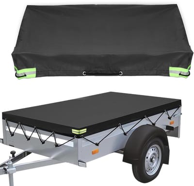 Aanhangerzeil - Afdeknet Aanhanger - 420D - 214x122x11 cm - Afdekzeil Aanhanger - Voor transport en stalling - Waterdicht en zonbestendig - Zwart
