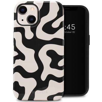 Selencia Hoesje - Geschikt voor Apple iPhone 14 - Backcover - Art Wave Black